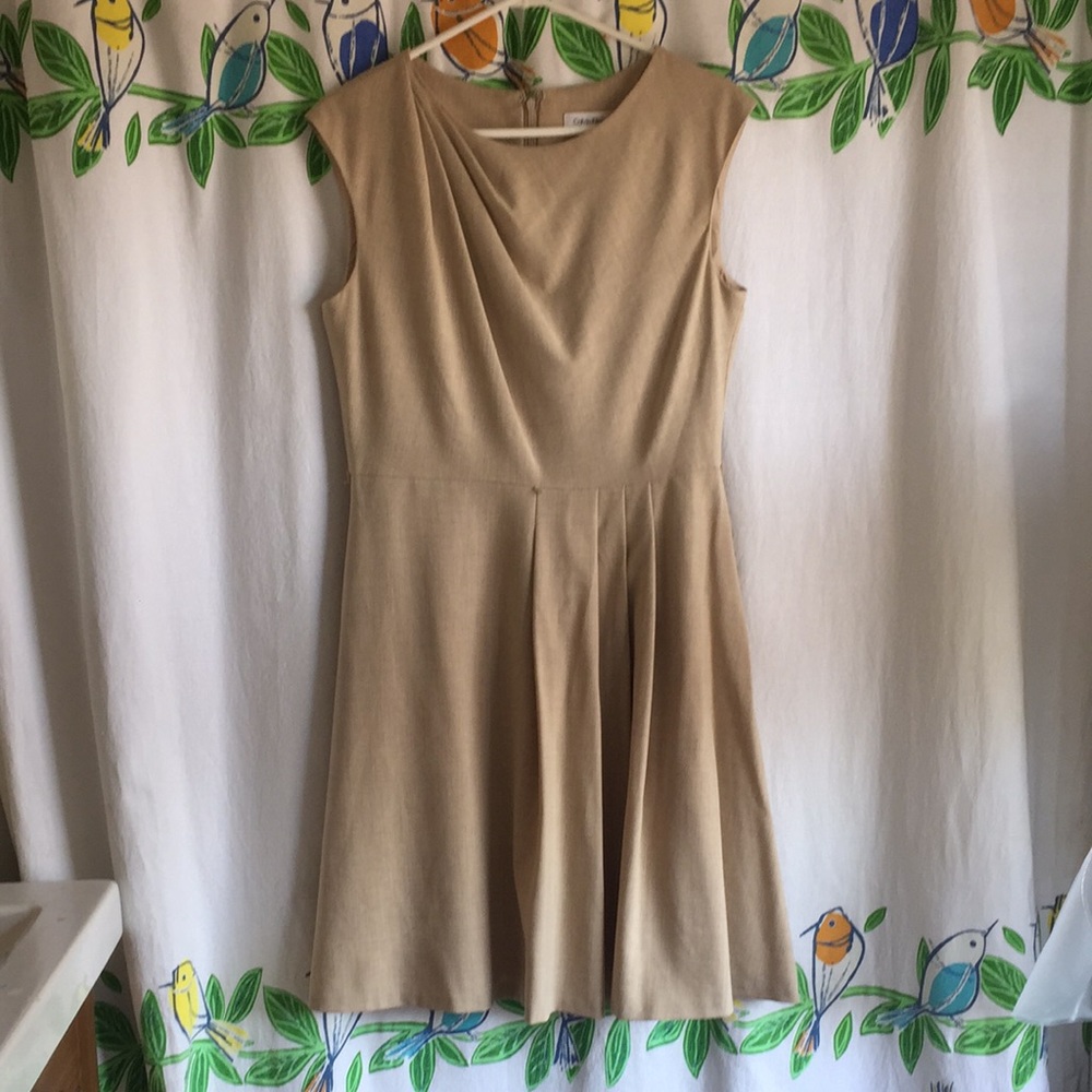 Calvin Klein tan dress